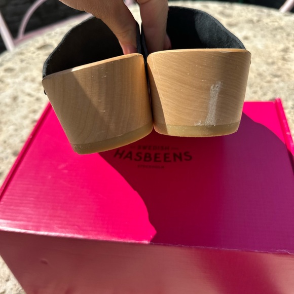 Swedish Hasbeens ‘ Swedish Husband’ Black Leather clogs - Picture 5 of 6